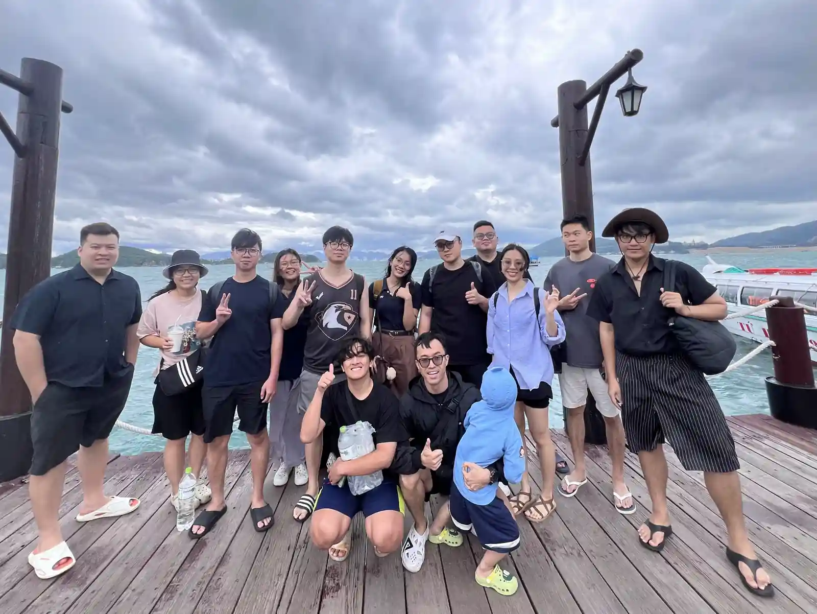 Team on a pier outing